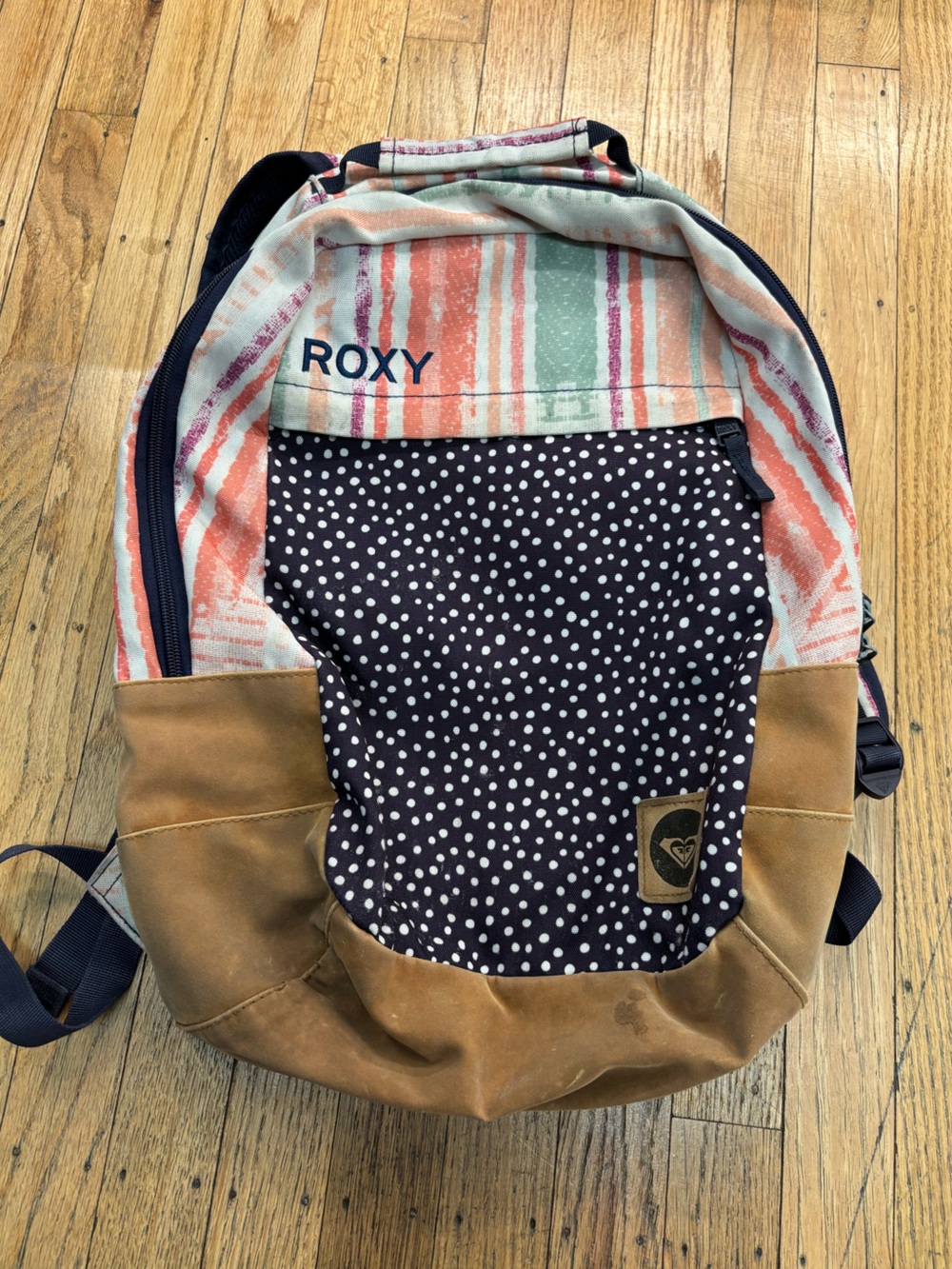 Roxy Striped Multi-Color and Polka Dot Backpack